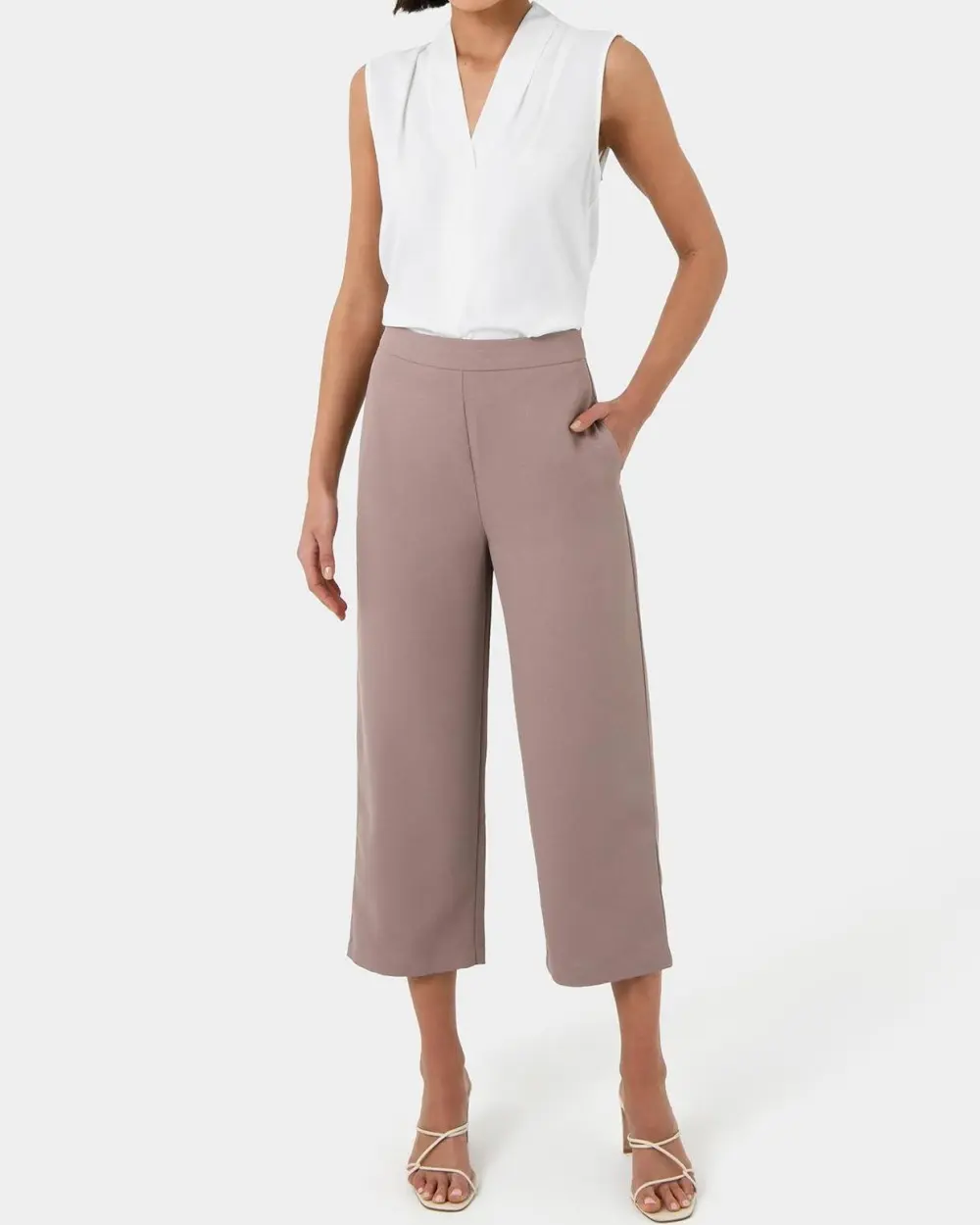 High-Waist Culotte -Mocha