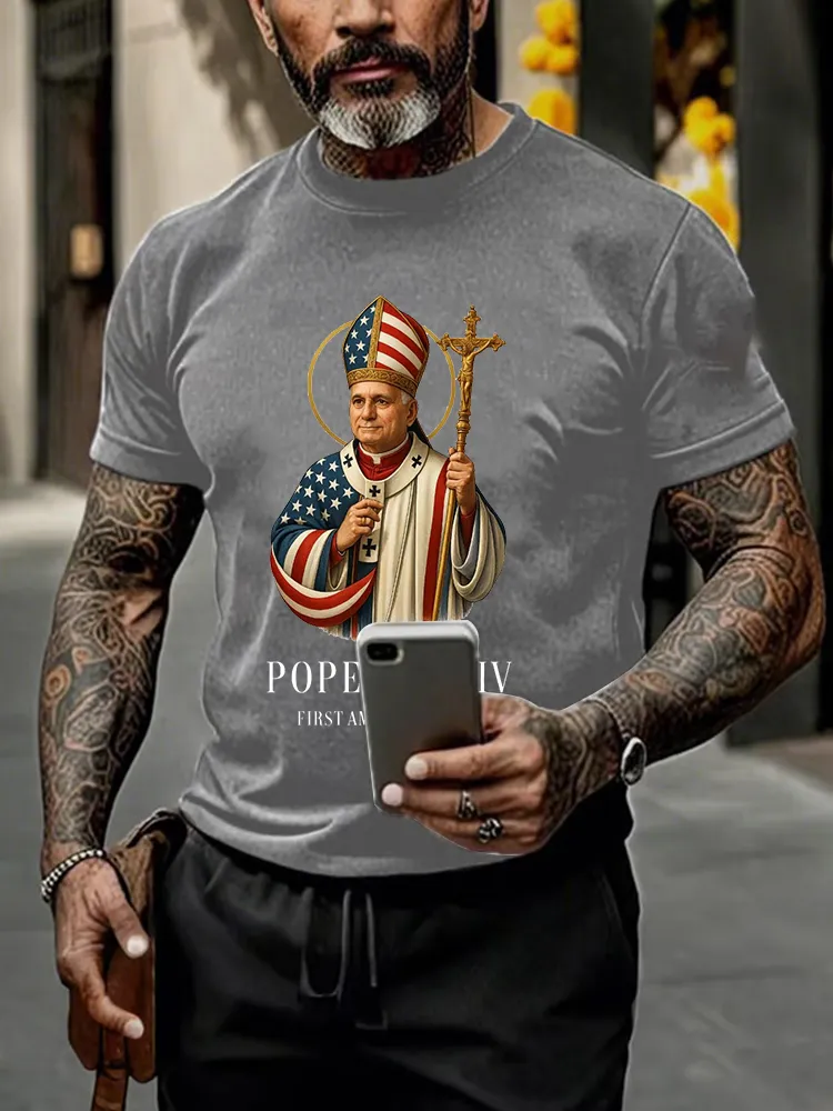 Men'S Habemus Papam Pope Leo Xiv Printed T-Shirt
