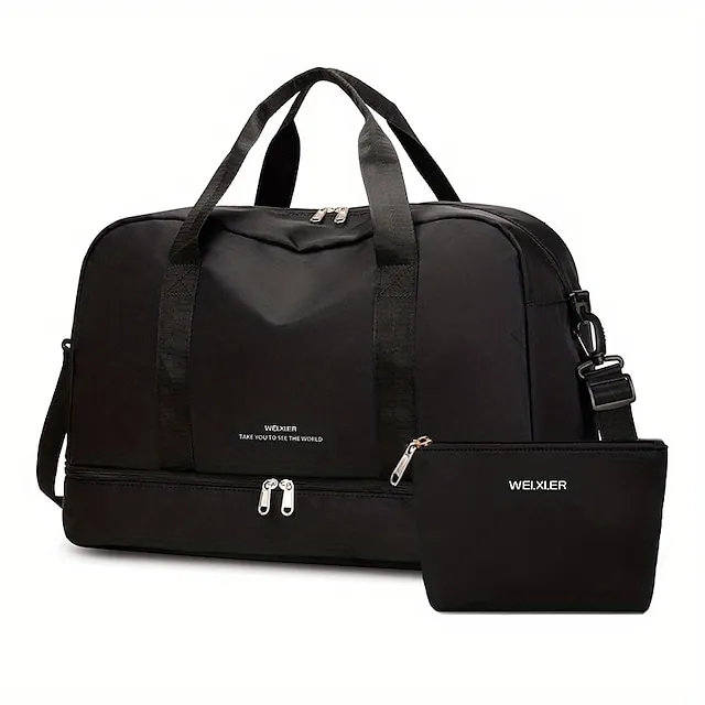 Women's Handbag Tote Gym Bag Fluffy Bag Oxford Cloth Outdoor Daily Zipper Large Capacity Solid Color Black Pink Dark Pink