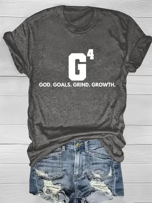 Women'S T-Shirt Women'S God Target Milled Grow Printed T-Shirt Pure Cotton Crew-Neck