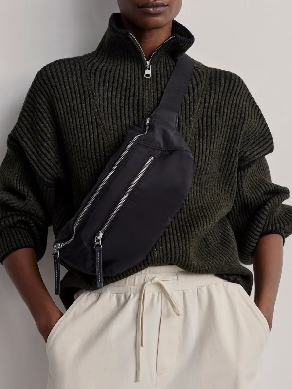 Zip-Through Rib Knit