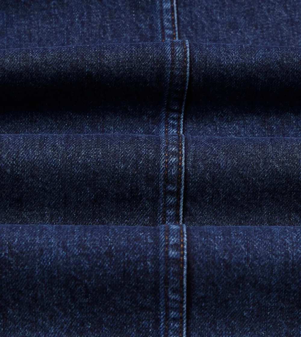 Dark Blue Denim Button Front Jacket