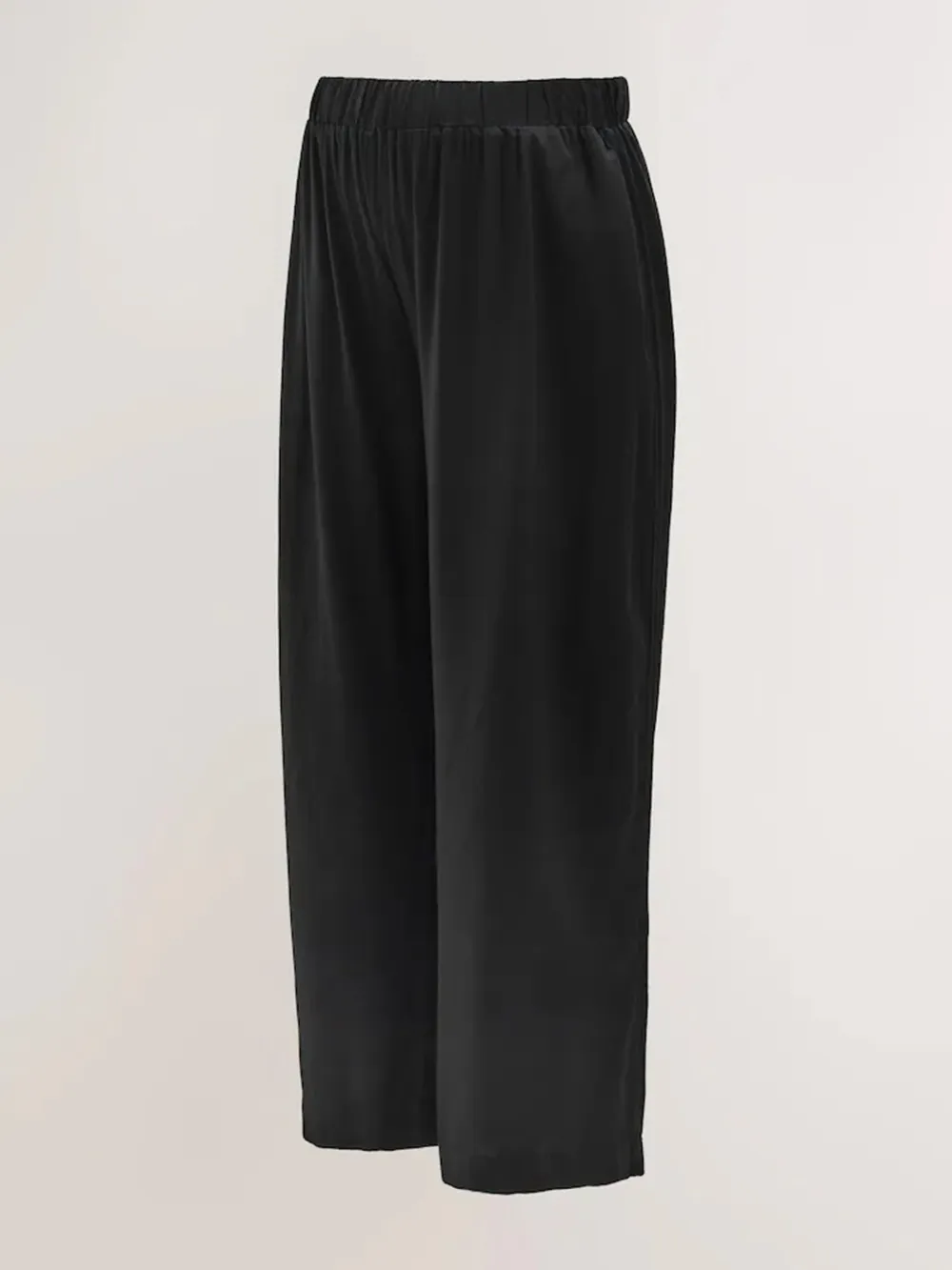 Black Wide-Leg Pants With Linen