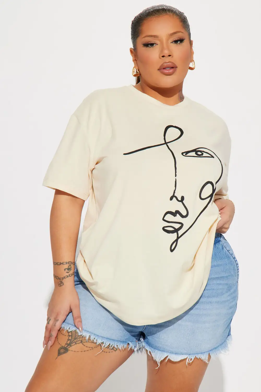 Divine Beauty Graphic Tee - Taupe