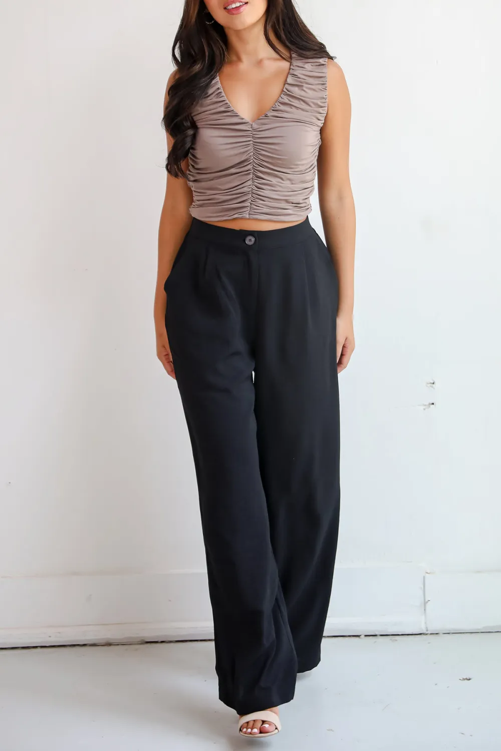 Aesthetic Attitude Black Trouser Pants