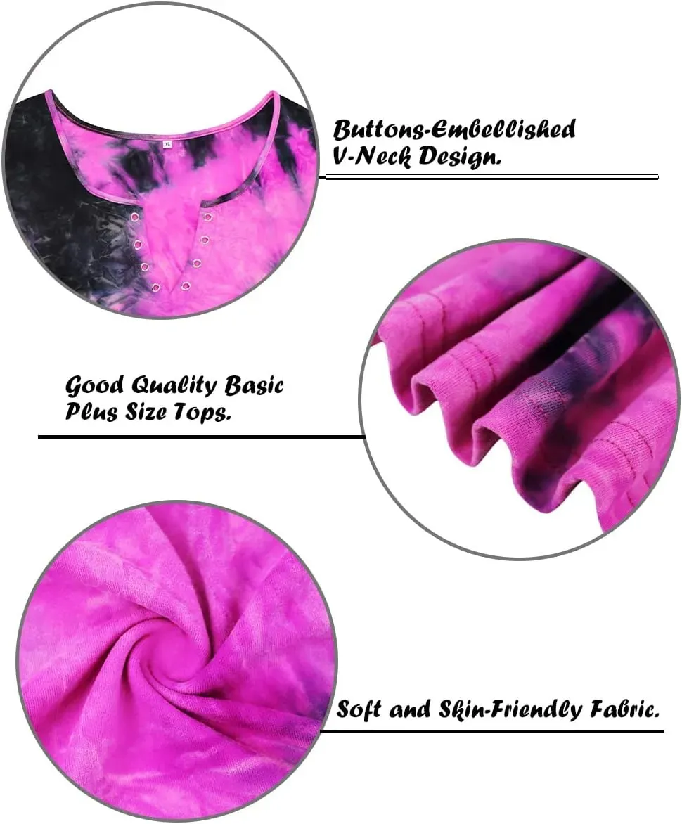 TIYOMI Plus Size T Shirt for Women Short Sleeve Tunic Cross Line Shirts Round Neck Tops Summer Blouse XL-5XL 14-28