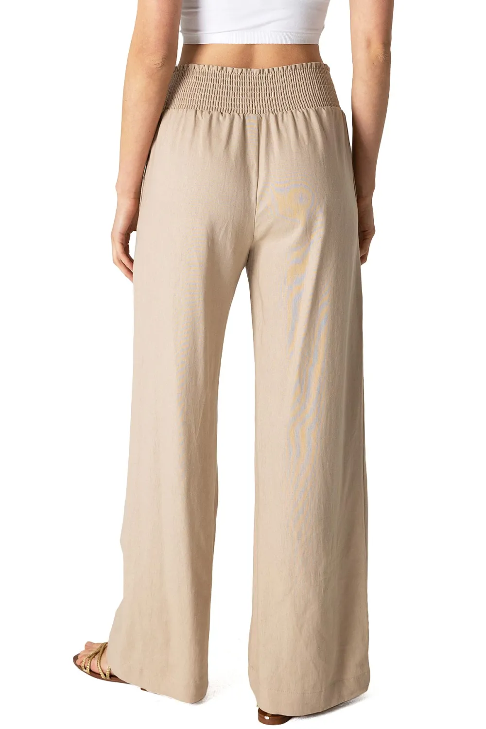 Elastic Waist Linen Pants