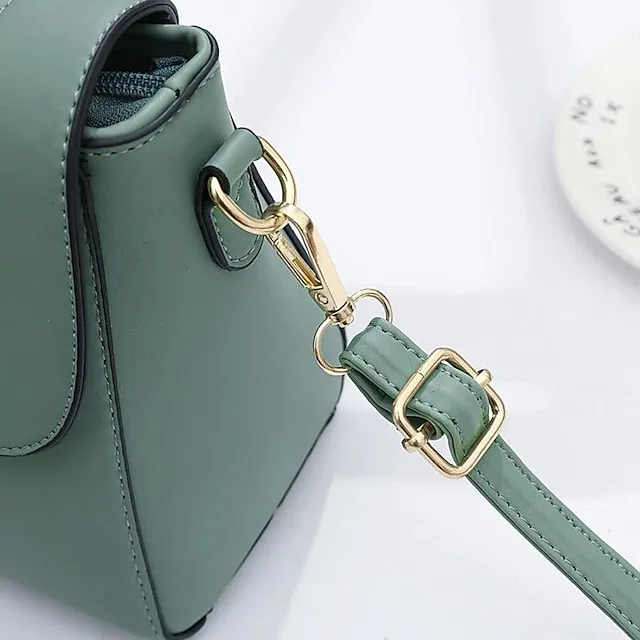 Women's Handbag Crossbody Bag Crossbody Bag Top Handle Bag PU Leather Daily Date Office & Career Solid Color Dark Khaki Rubber red milky