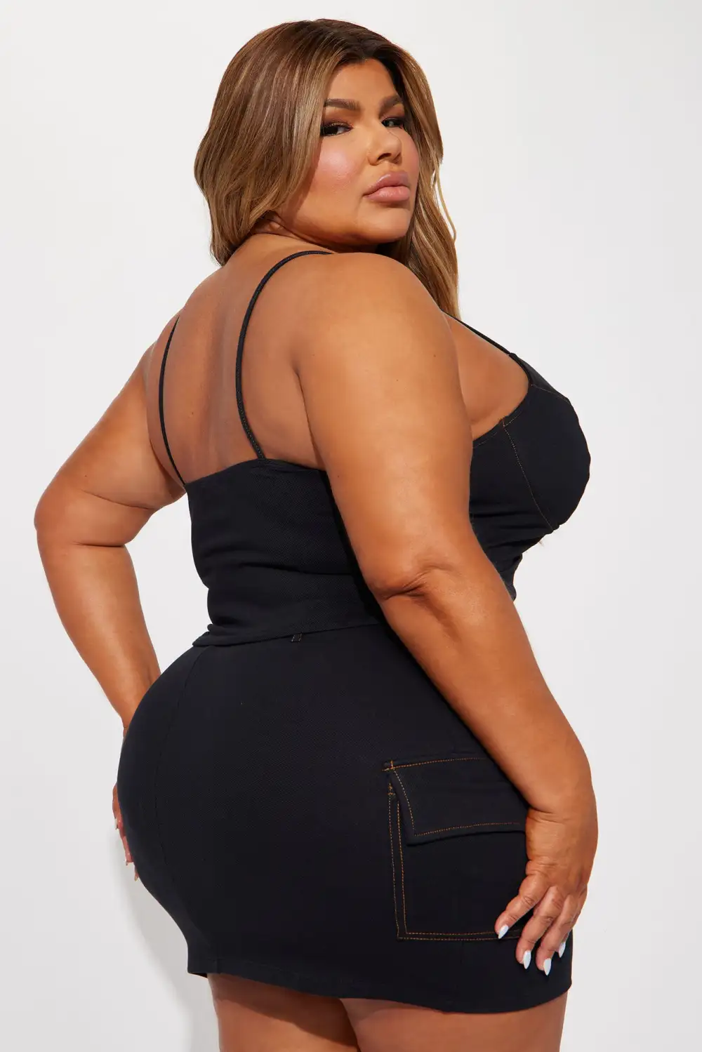 Claire Knit Denim Corset Top - Black Wash