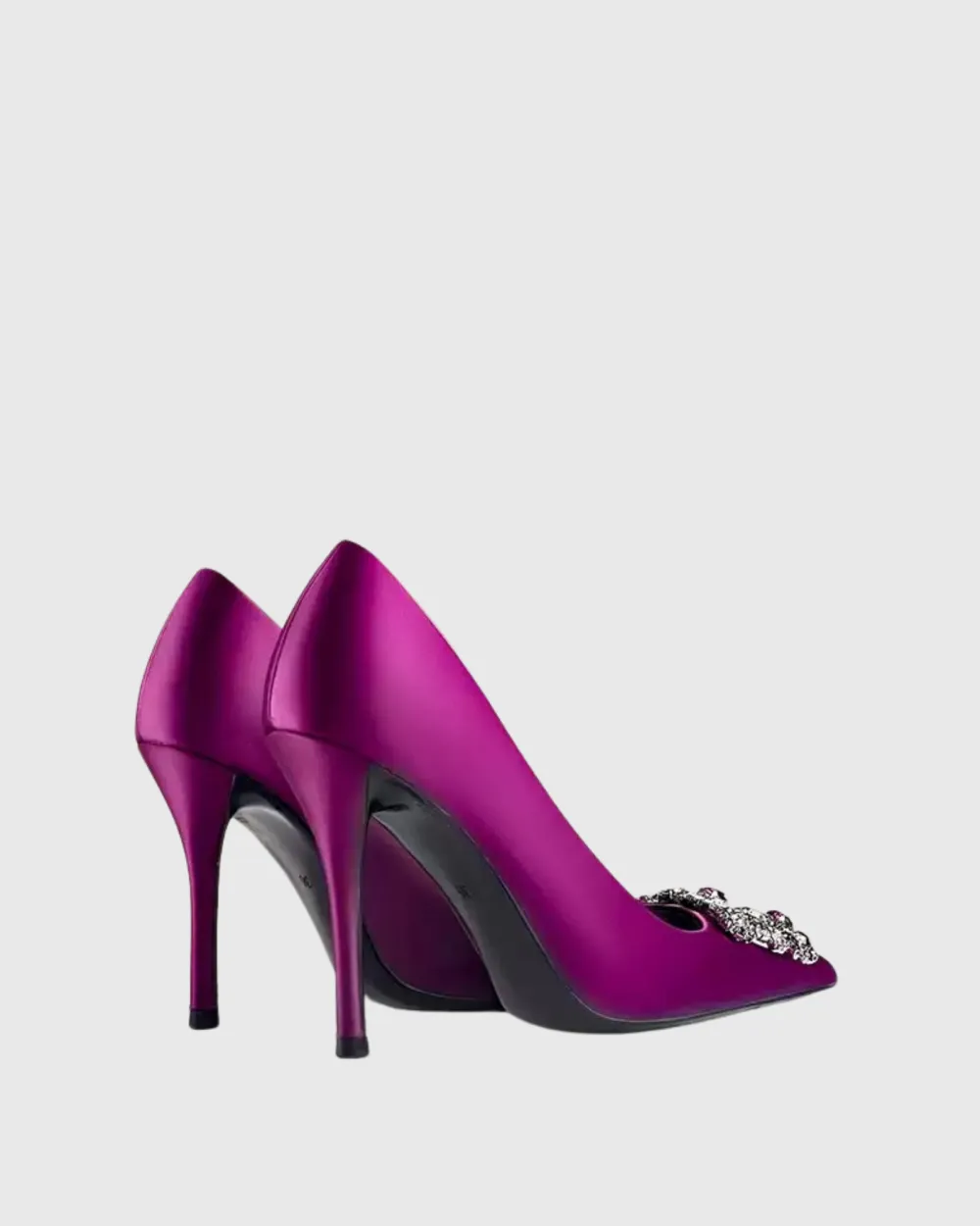 Rhinestone Buckle Pumps in Purple