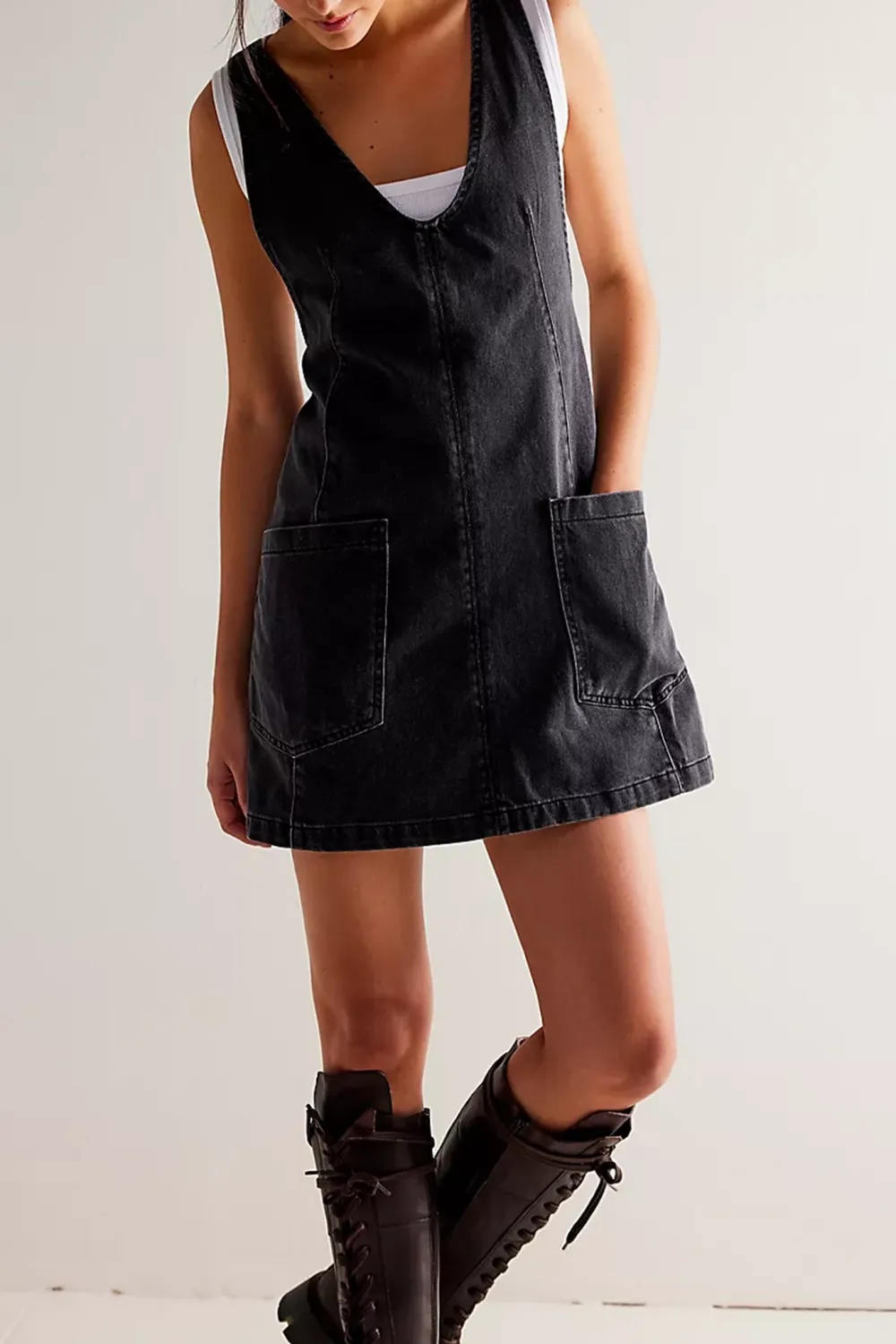 Denim Overall Mini Skirt