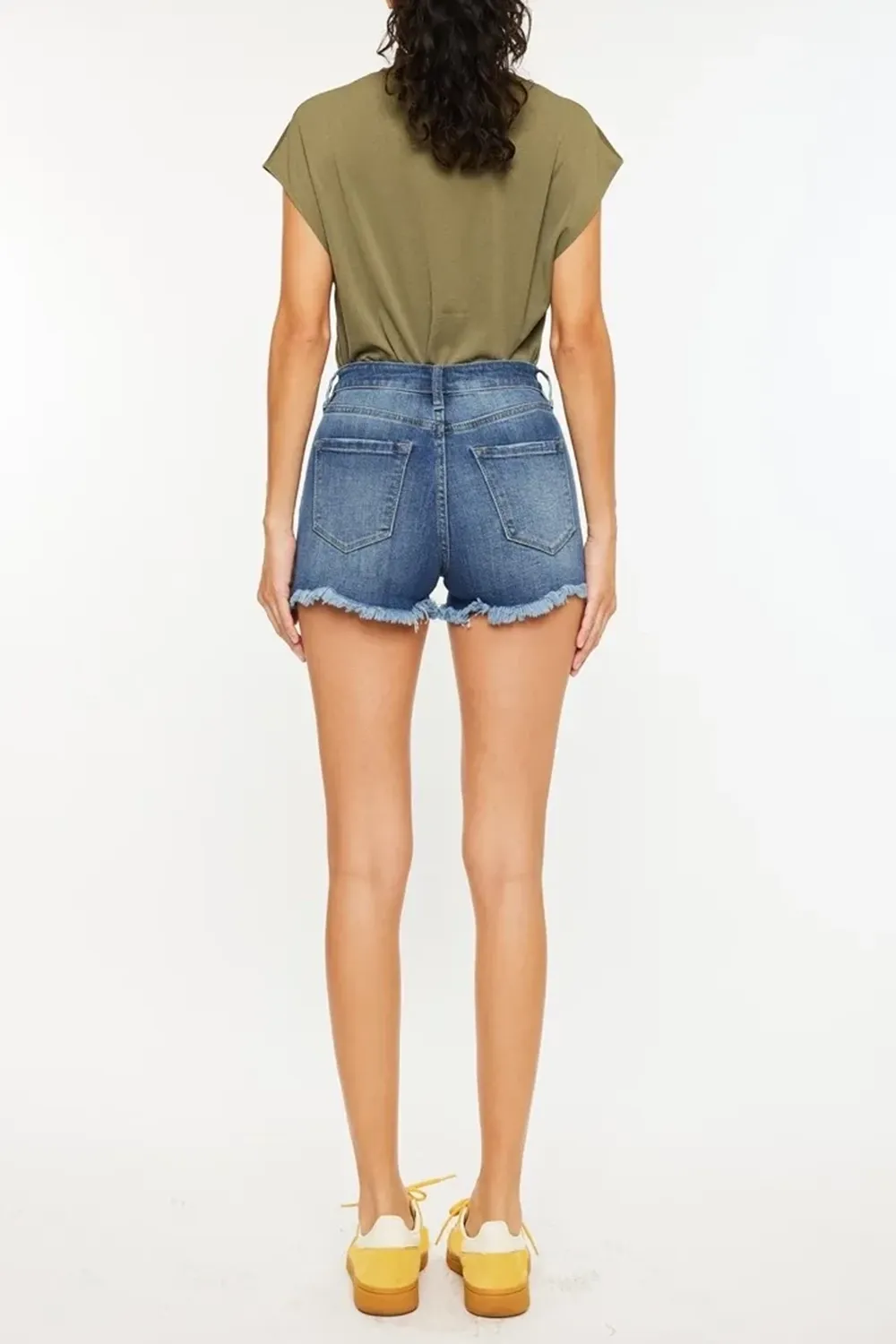 Classic Button Slim-Fit Blue Medium Shorts