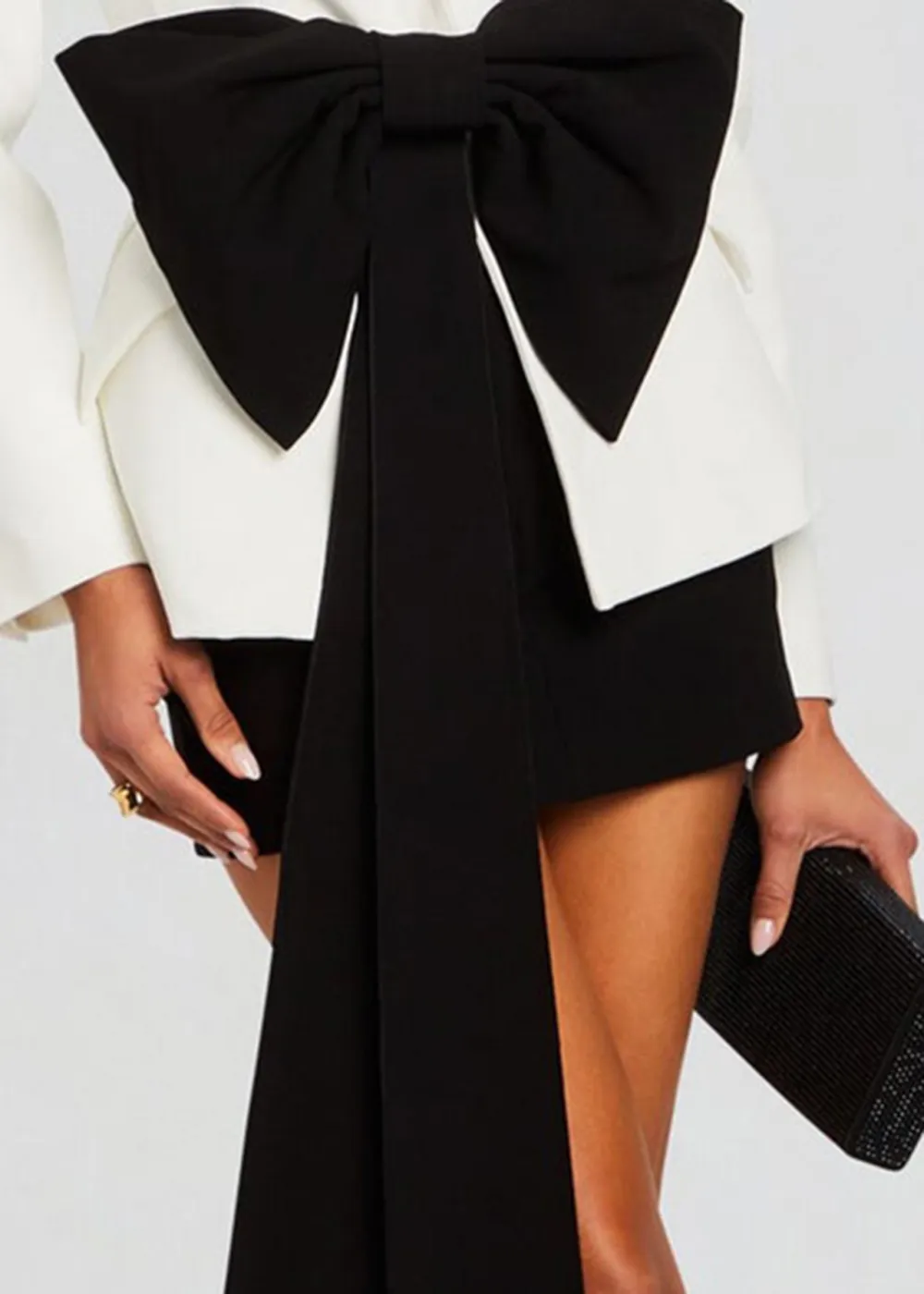 Structured Blazer With Detachable Bow