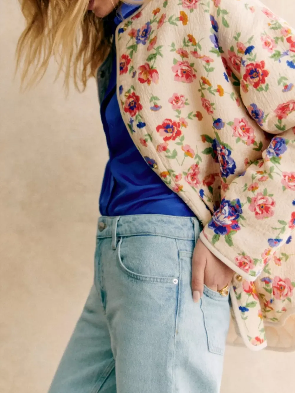 Plants Print Polyester Jacket