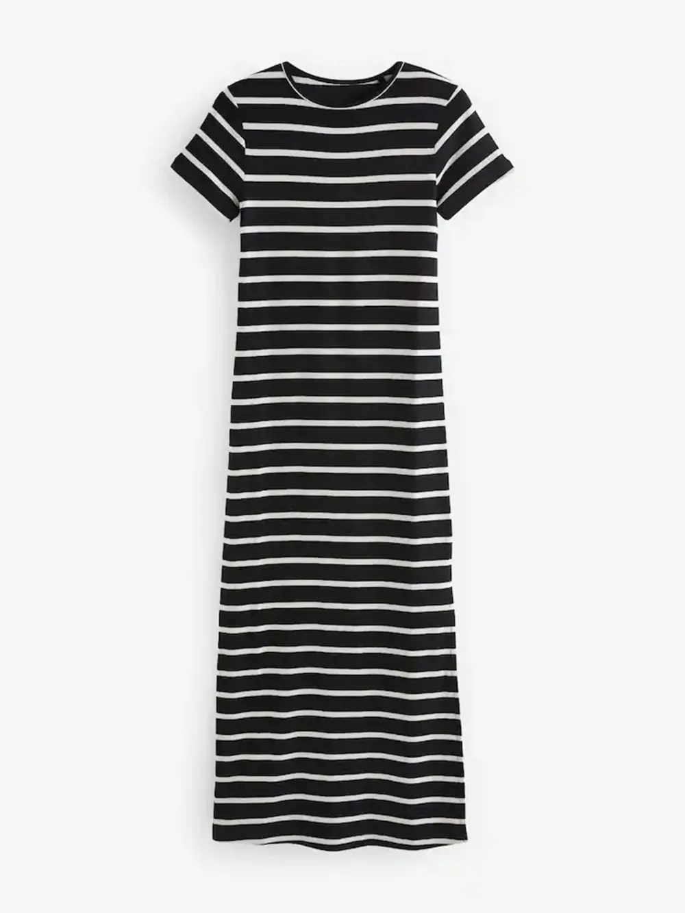 Basic Minimalist Ribbed Solid Color Crew Neck Dress