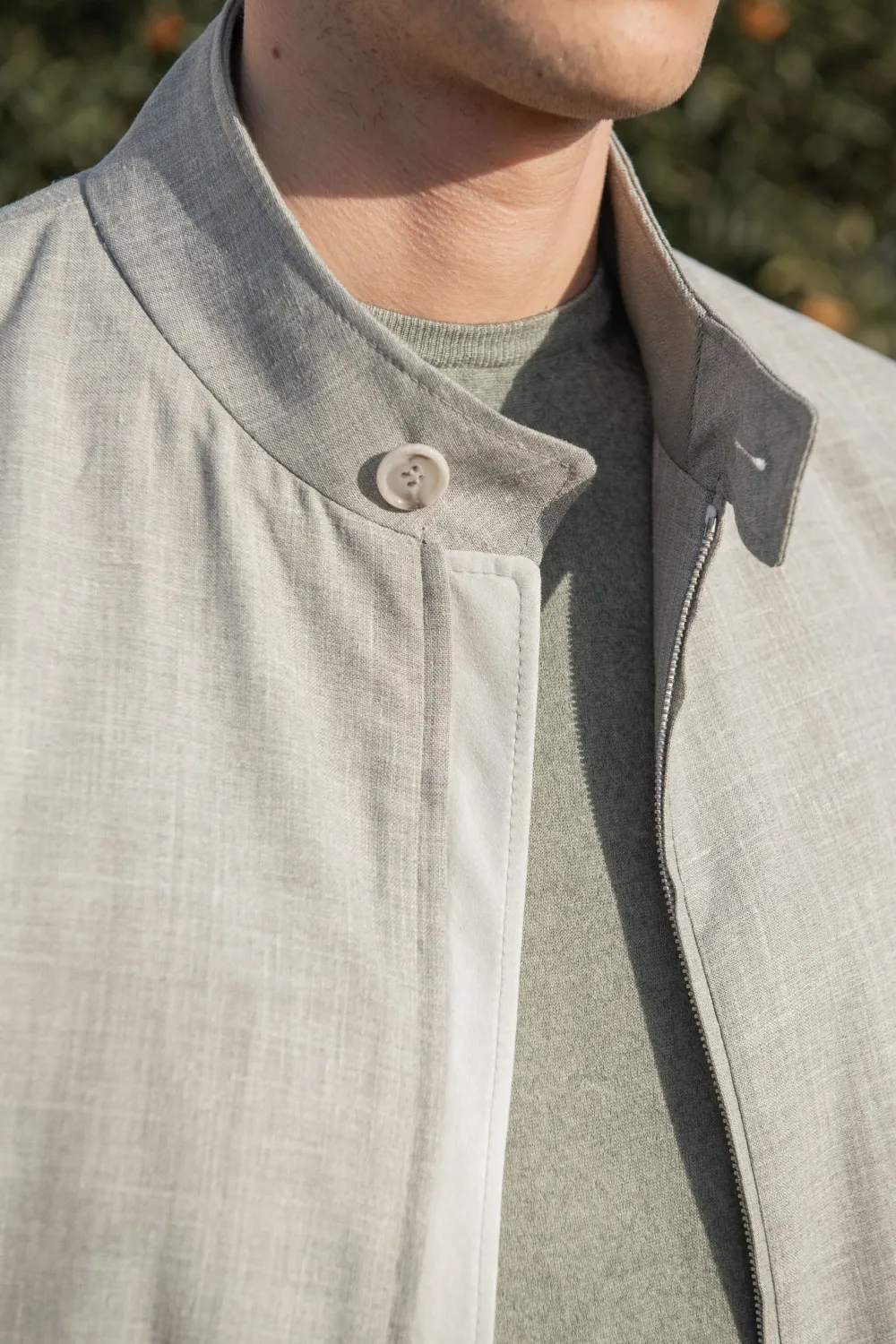 Grey Short Jacket In  Fabric