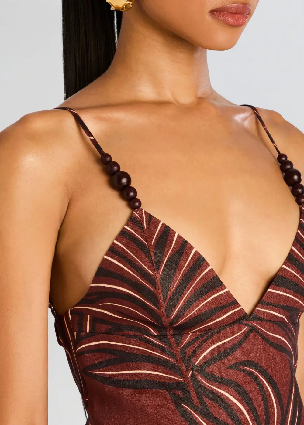 Cami Deep V Linen Dress