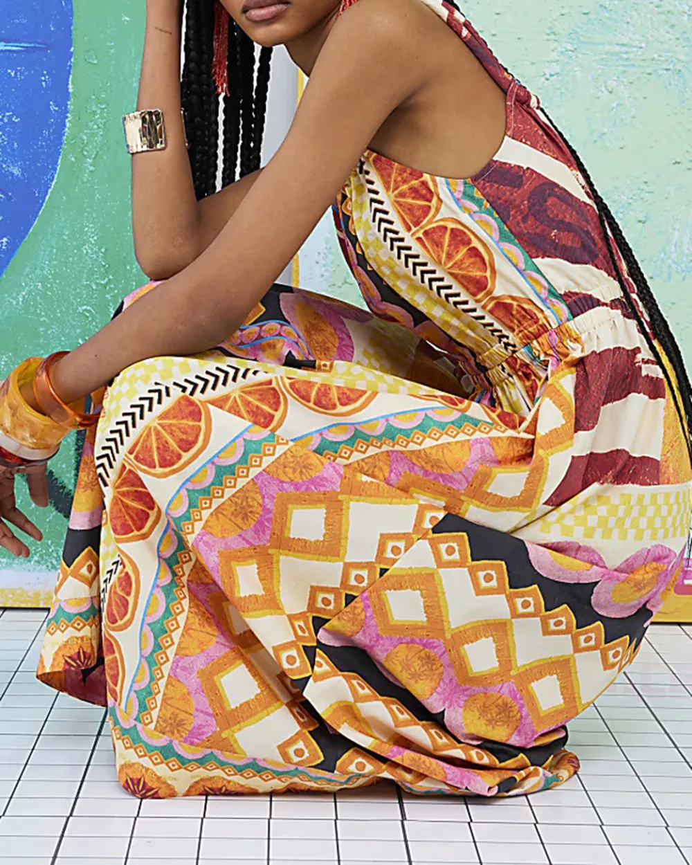 Pure Cotton Breathable Colorful Art Dresses