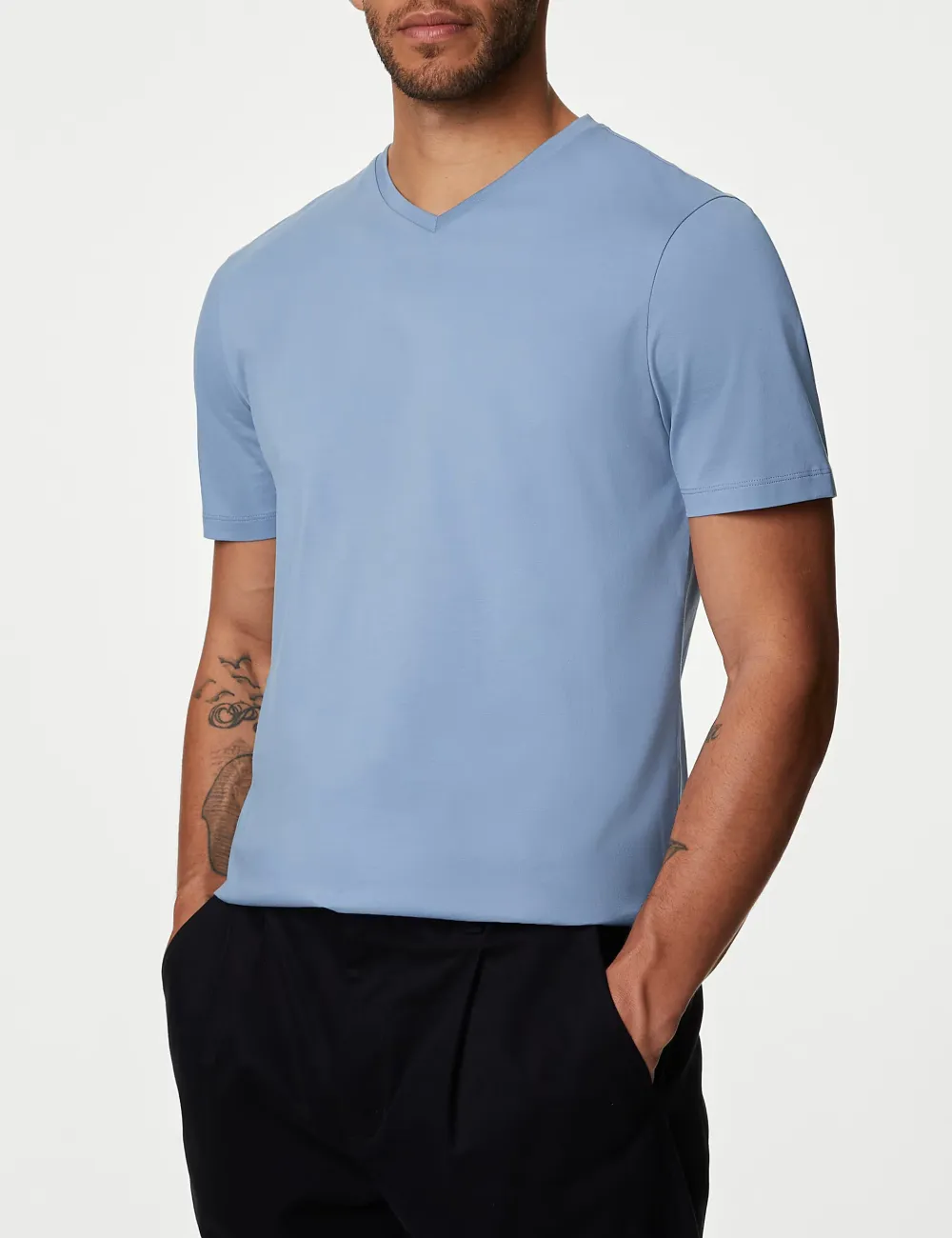 Pure Cotton V-Neck T-Shirt