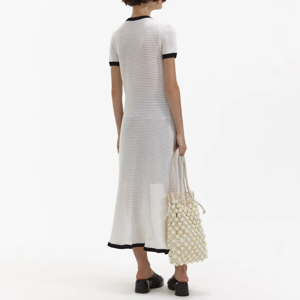 White Crochet Midi Dress