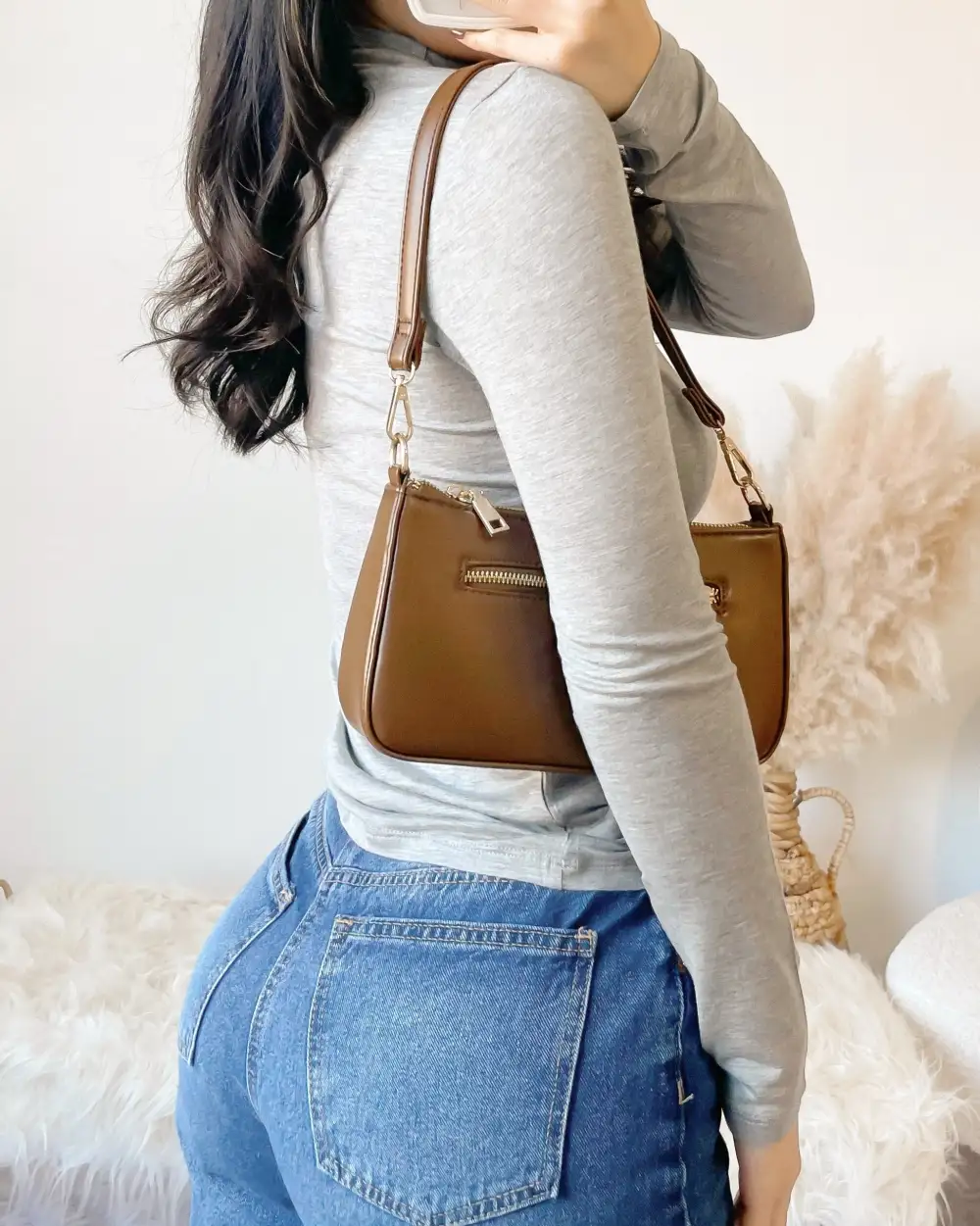 AUTUMN FEELS BUTTER SOFT HIGH NECK TOP (HEATHER CHARCOAL)