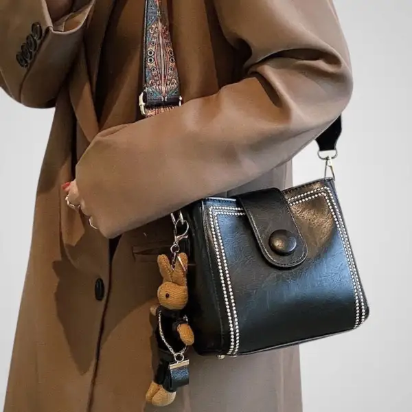 Woven Zip Shoulder Bag