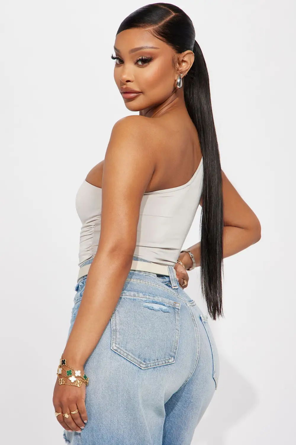 Feeling Pretty Rosette Bodysuit - Stone