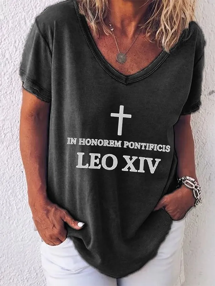 Women'S In Honorbm Pontipicis Leo Xiv Round-Neck Short-Sleeved T-Shirt