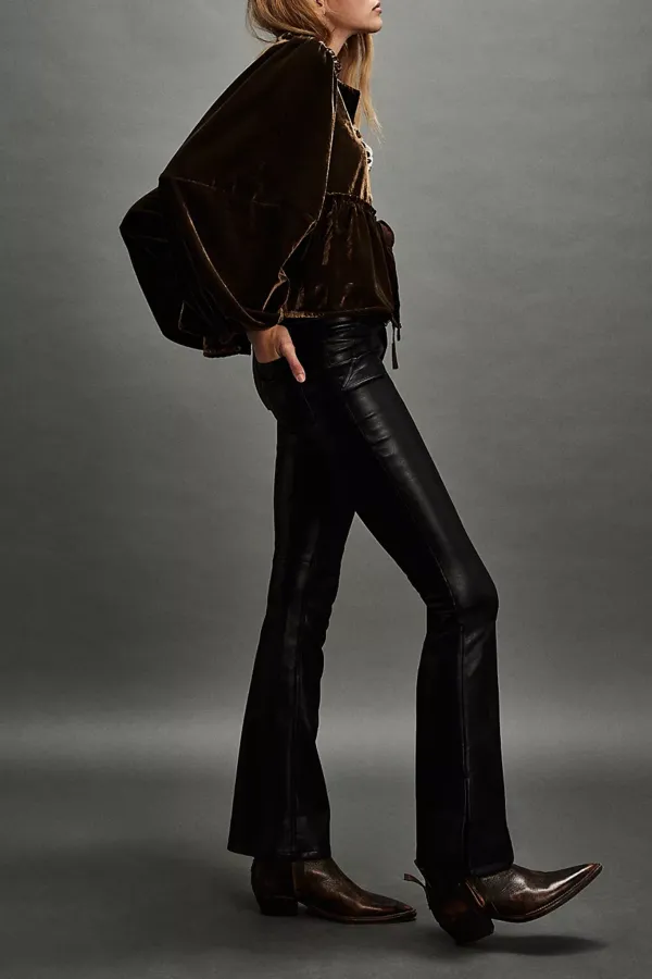 Faux Leather Flared Pants