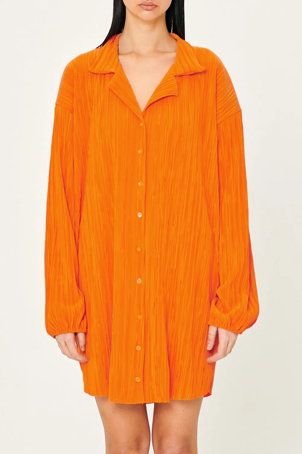 Daily Plisse Shirt Dress
