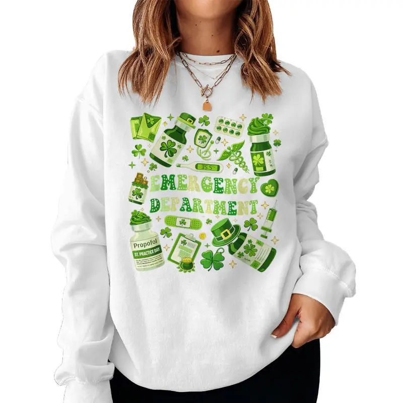 Emergency Department Er Nurse Irish Saint Patrick's Day Women Sweatshirt