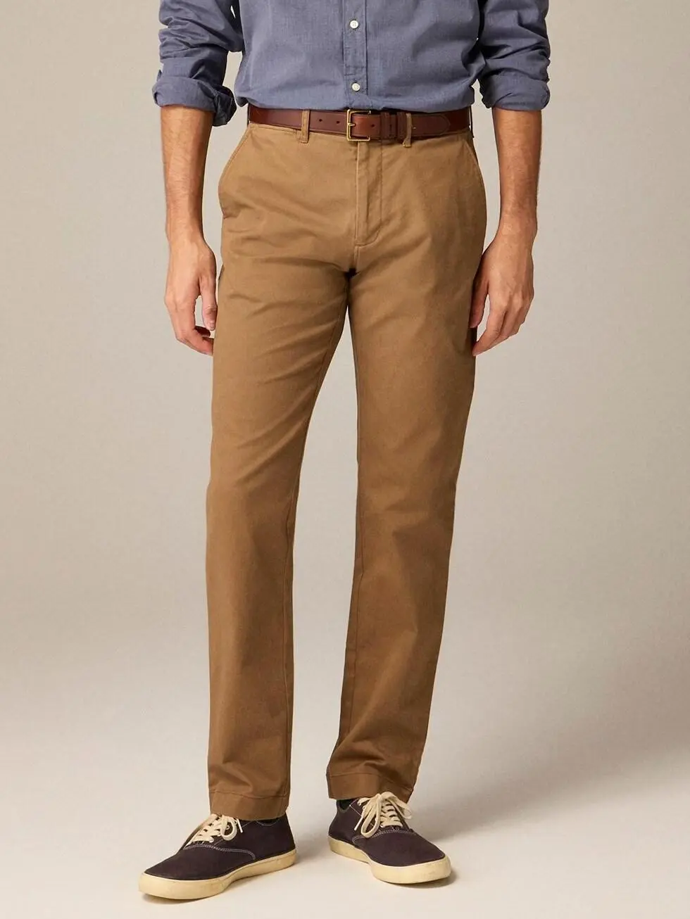 Khaki Straight Leg Men's Pants