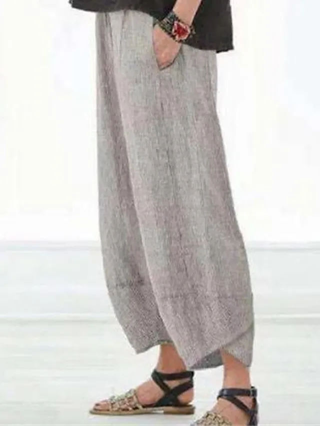 Women's Plus Size Loungewear Pants Butterfly Trees Fashion Casual Soft Home Daily Bed Cotton Breathable Long Pant Pant Summer Spring Black Blue