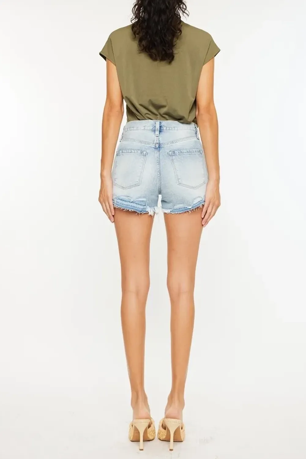 Light Blue Classic Versatile Slim-Fit Shorts