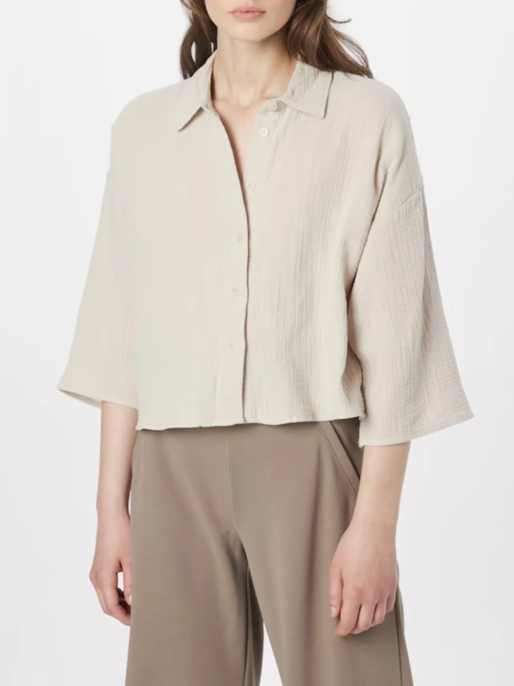 Breast Pocket Casual Style Blouses