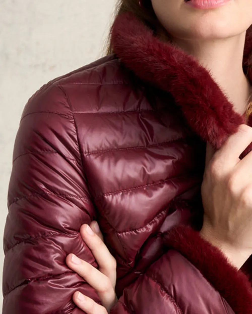 Faux Fur Trim Puffer