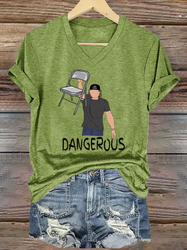 Dangerous V-Neck Short-Sleeved T-Shirt