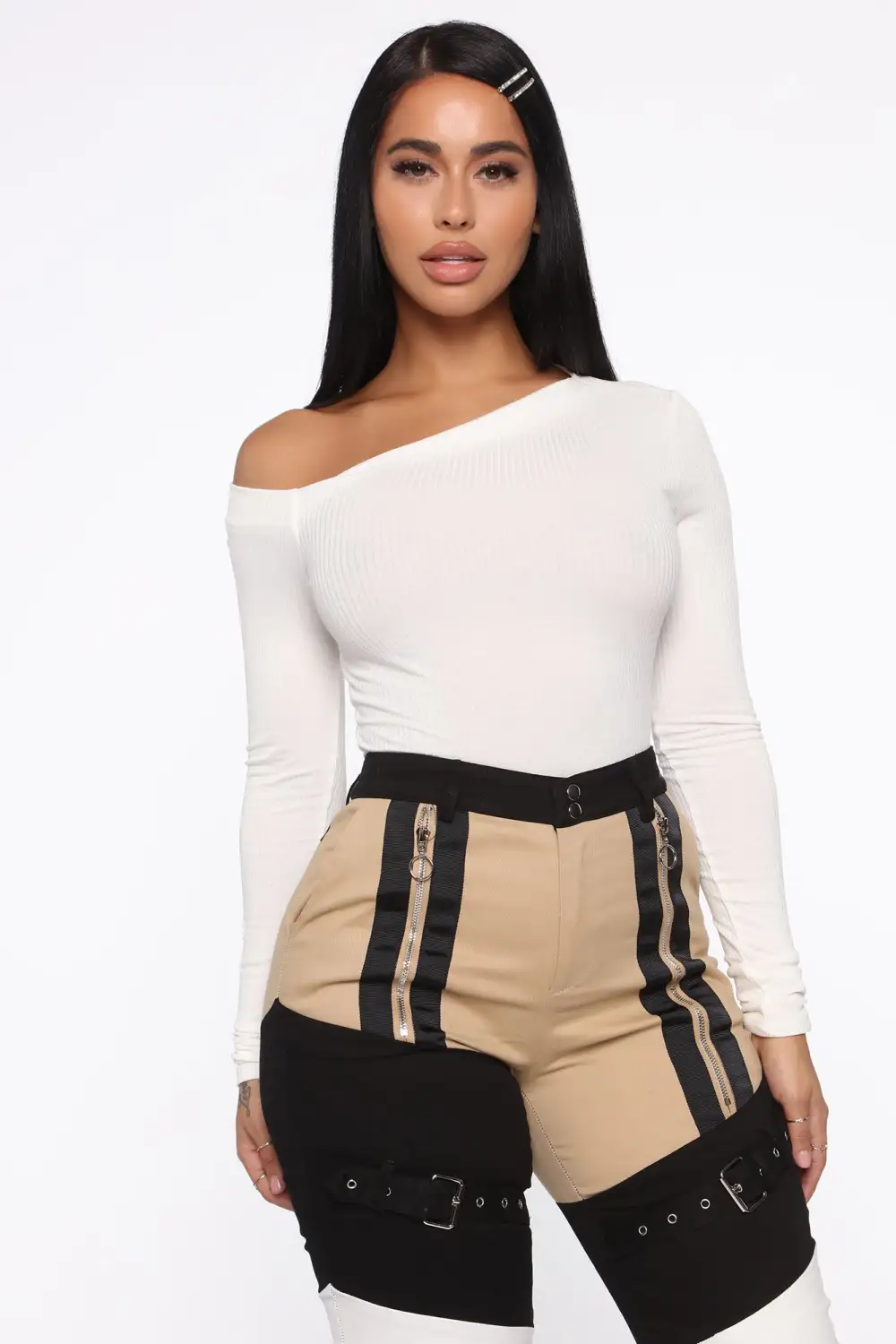 Carla One Shoulder Bodysuit - Ivory