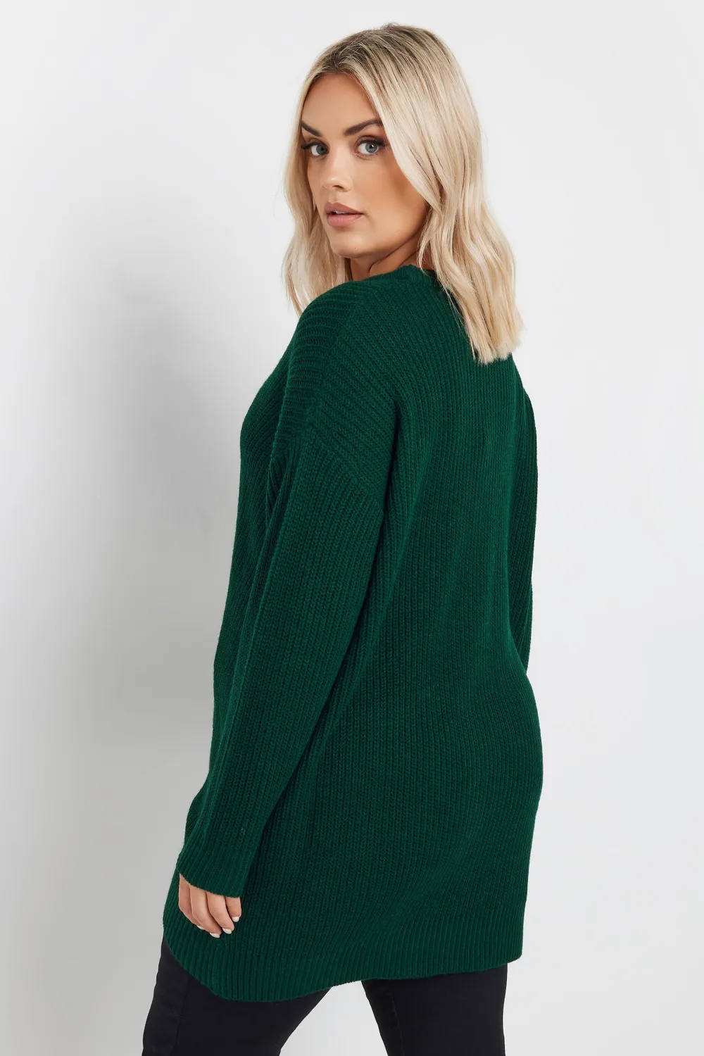 YOURS Curve Black & White Essential Knitted Jumper