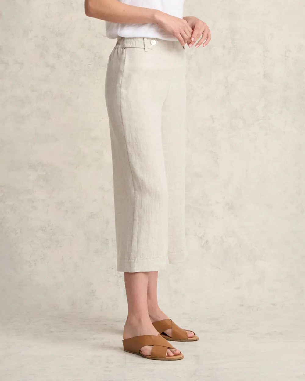 Mid Waist Linen Pants