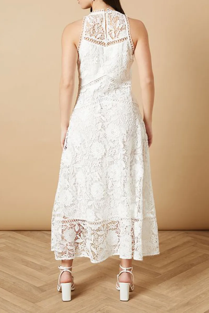 Casual Style High Neck Midi Dress