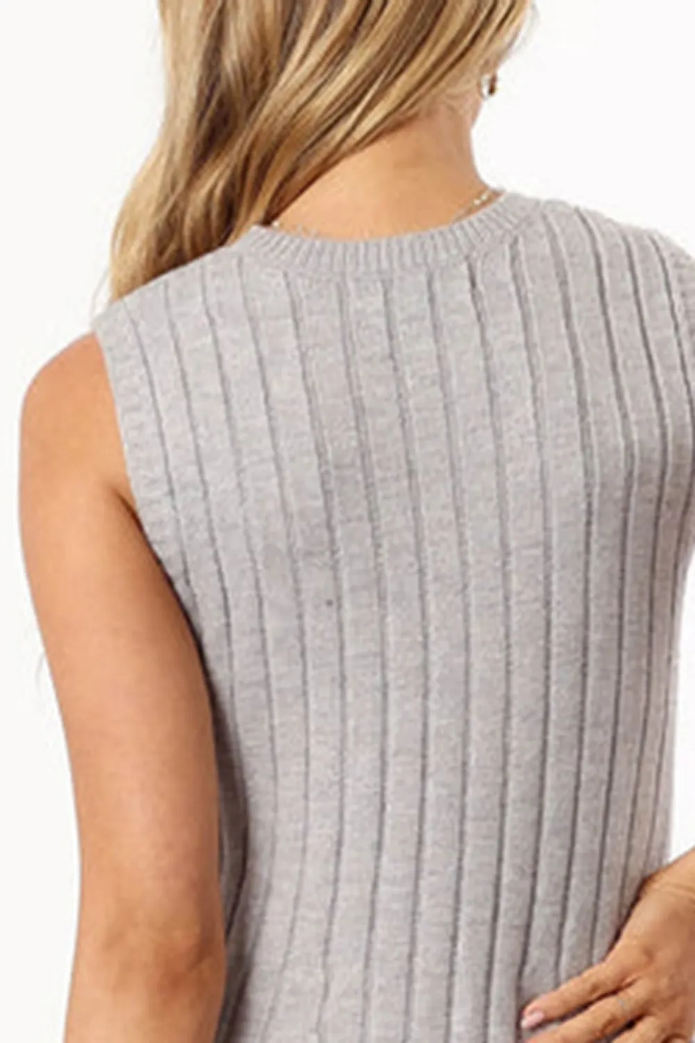 GREY KNIT MIDI DRESS