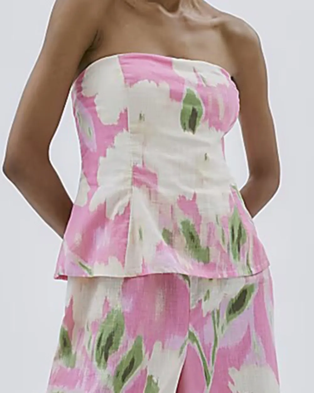 Cotton Art Floral Off-the-shoulder Jumpsuits