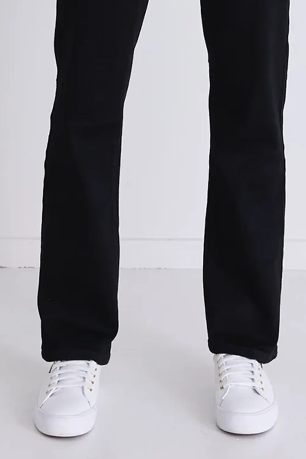 Black High Rise Straight Super Stretch Jean