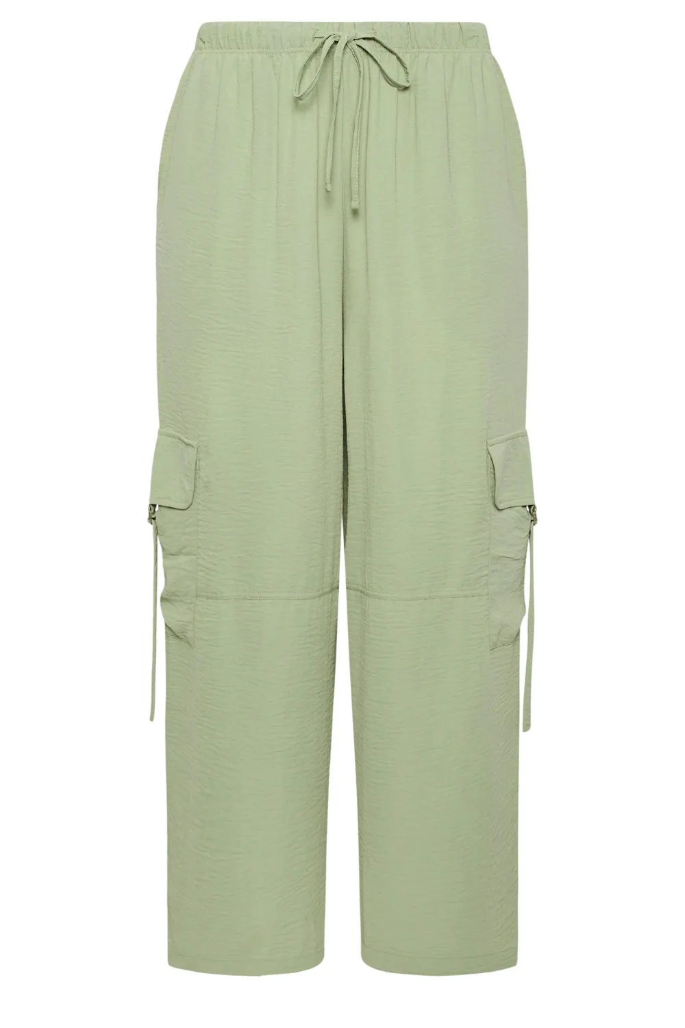 YOURS Curve Sage Green Twill Cargo Trousers