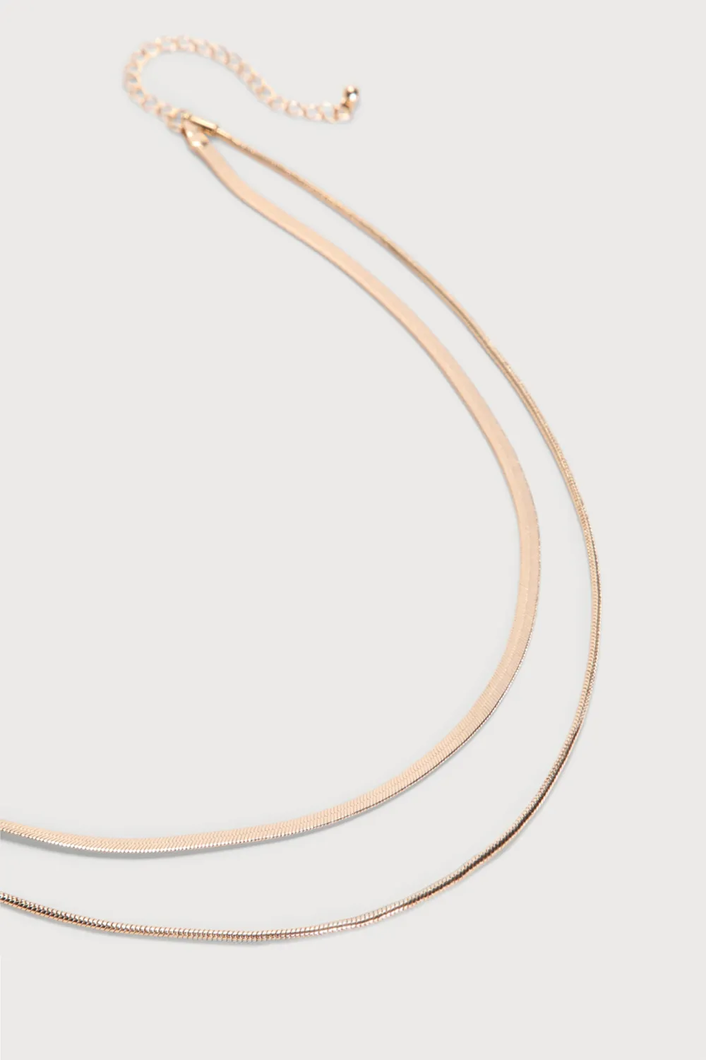 Double Layered Herringbone Snake Necklace