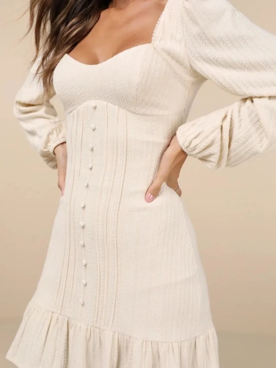 Vintage Puff Sleeve Dress