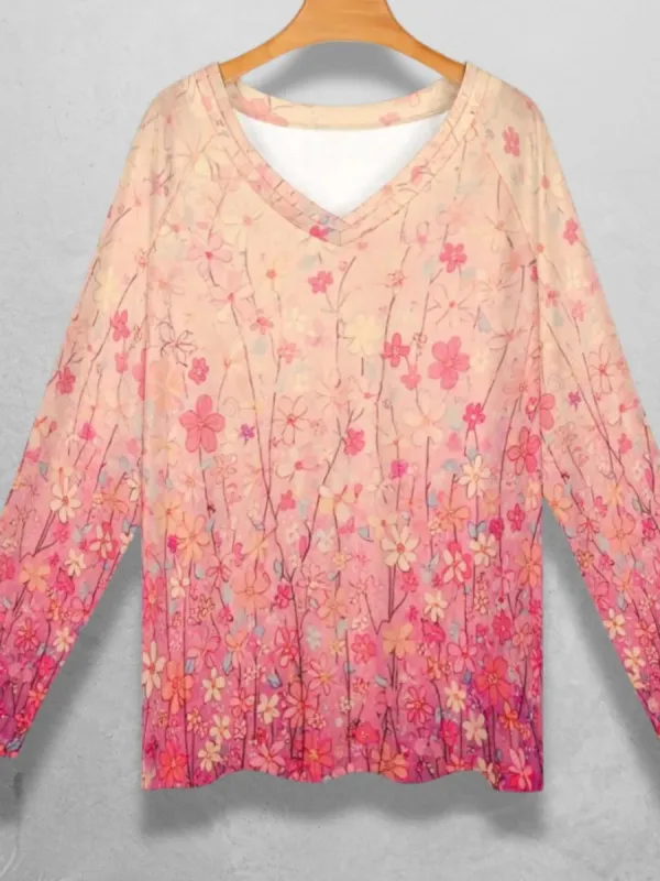 Sweet Floral Raglan Top