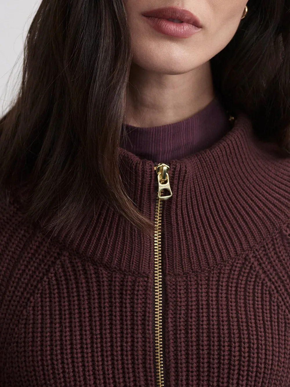 Cotton Half-Zip Knit Jackets