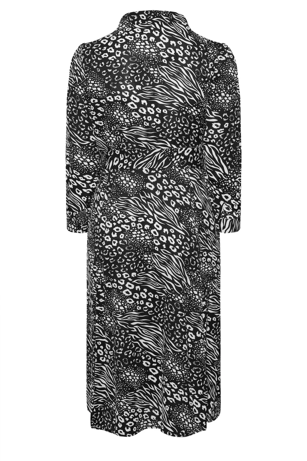 YOURS LONDON Curve Black Animal Print Shirt Dress
